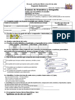 Examen de Gram y Ort II Quimestre 7mo