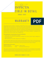 Invicta 3-Year Limited Warranty Details
