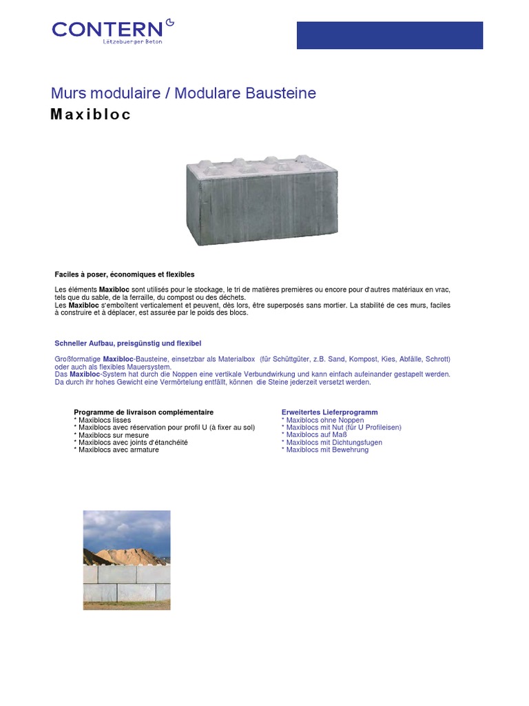 Maxiblocs : Solutions de stockage modulaires | PDF | Ingénierie des ...