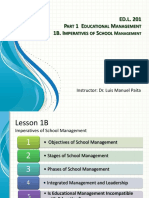 EDL201 Lesson 1B Imperatives of School Management