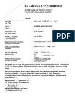 Pt. Putra Sarana Transborneo: Certificate of Employment Surat Keterangan Kerja