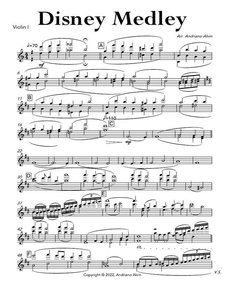Disney Medley Sheet Music For Violin Pdf