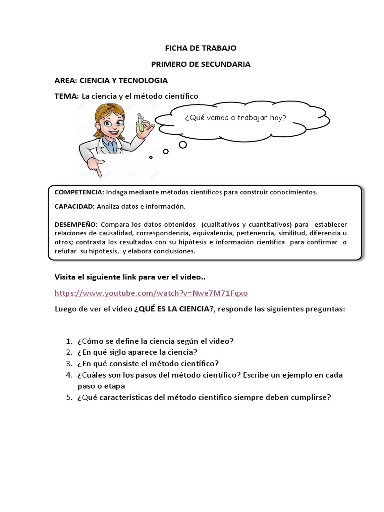 Ciencia y Tecnologia - FICHA DE TRABAJO N°25 | PDF