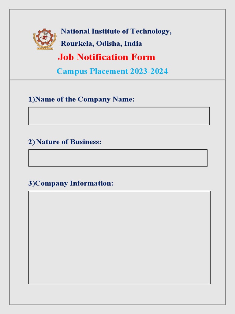 Job Notification Form | PDF