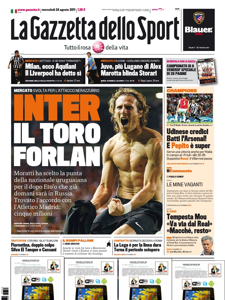 Gazzetta Del 24 Agosto 2011 | PDF, image size:768x1024
