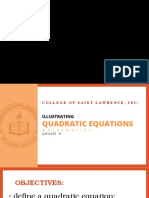 Q1W1 M9 - Illustrations of Quadratic Equations