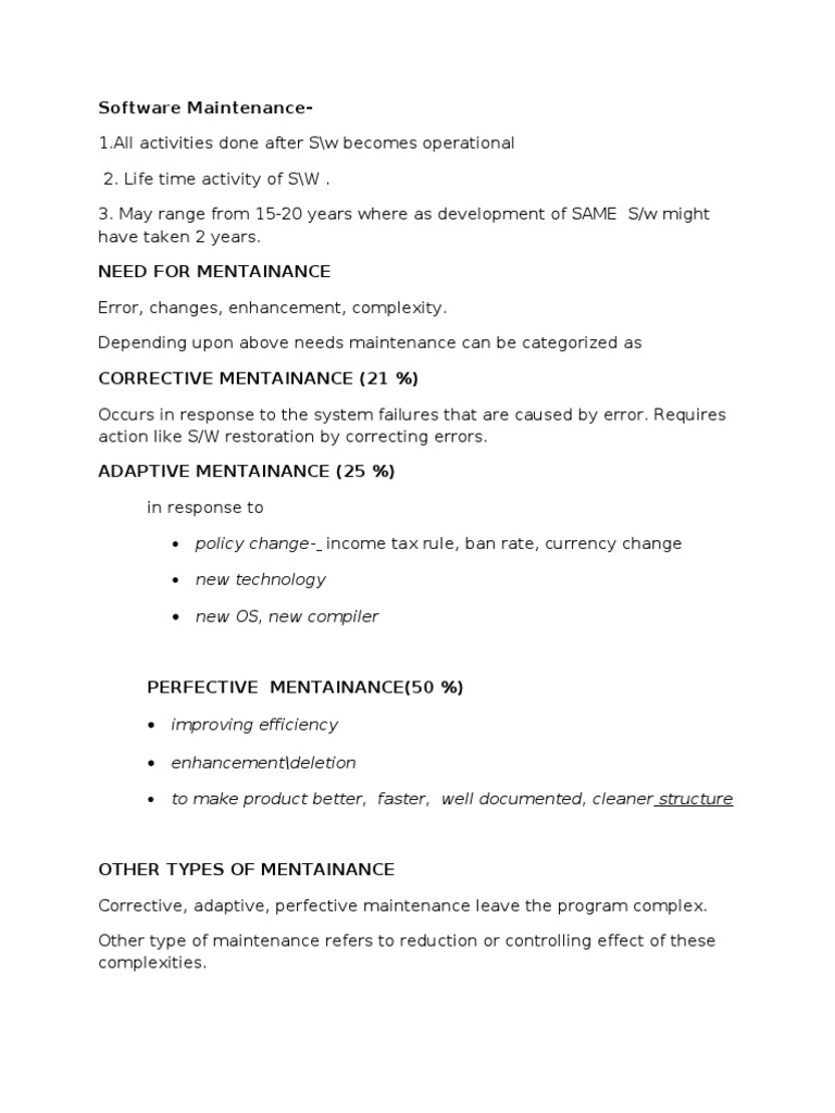 Software Maintenance Types and Strategies | PDF | Component Based ...