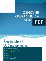 Osnovne Operacije Sa Iskazima