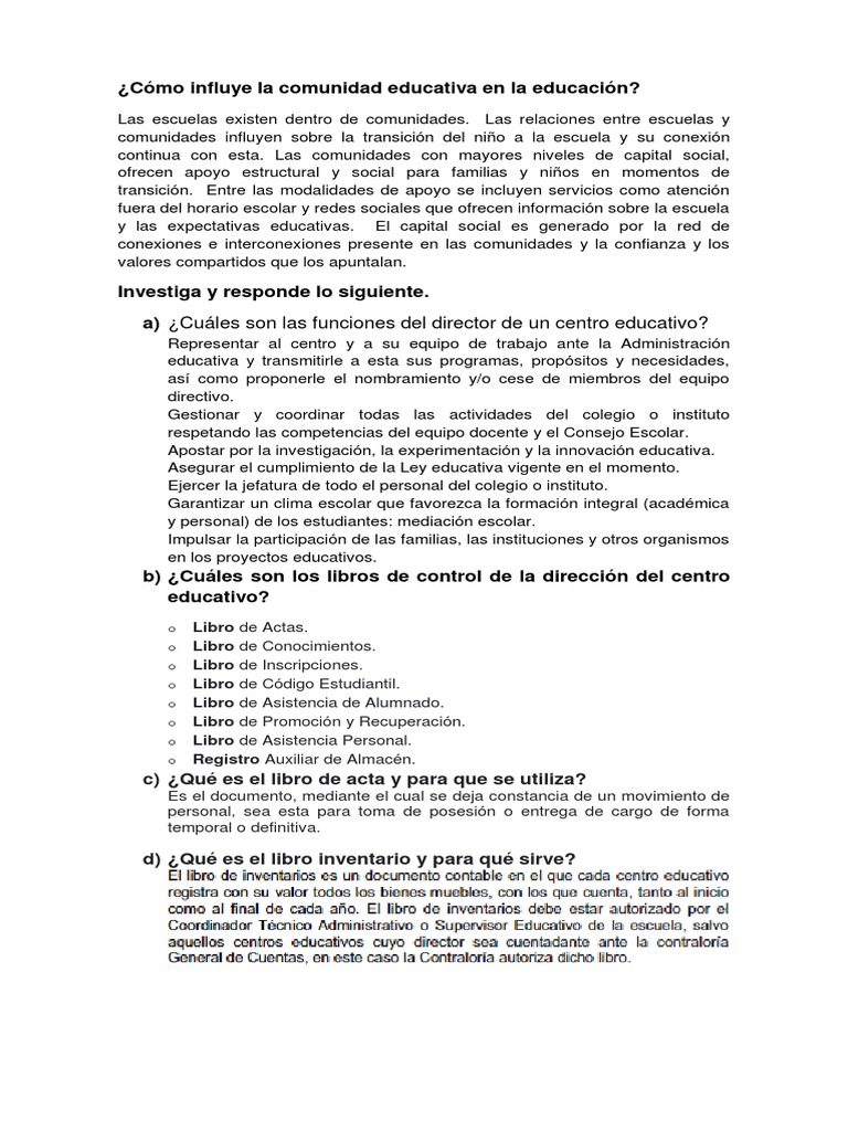 La influencia de la comunidad en la educación: el apoyo del capital ...