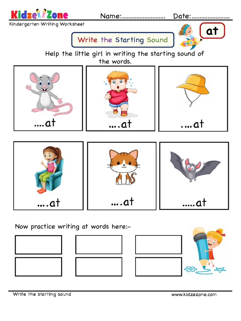 At Word Family Write Starting Sound | PDF | Home & Garden | Art