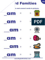 Am Word Family Worksheet