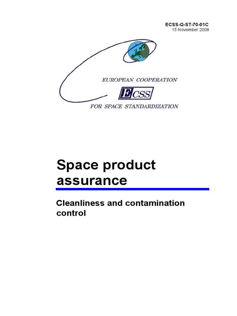 ECSS-Q-ST-70-01C - Cleanliness and Contamination Control | PDF ...