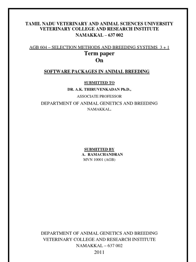 Animal Breeding Software Overview | PDF | Usability | C (Programming ...