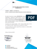 Certificado de Operativdad Luces de Emergencia - Yugocorp 001