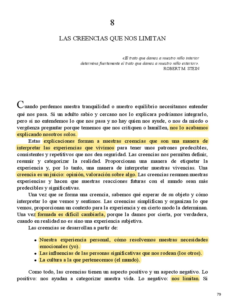 Creencias Limitantes y su Impacto | PDF | Experiencia | Las emociones