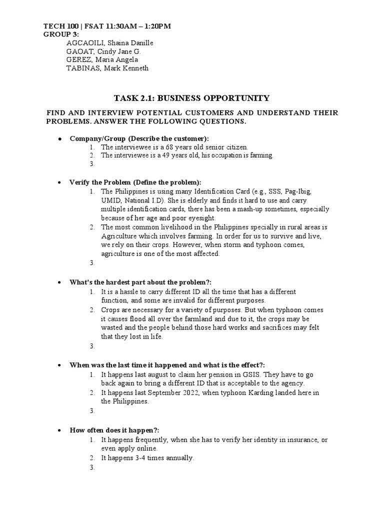 Task 2 1 business opportunity tech 100 fsat 11 30am 1 20pm group
