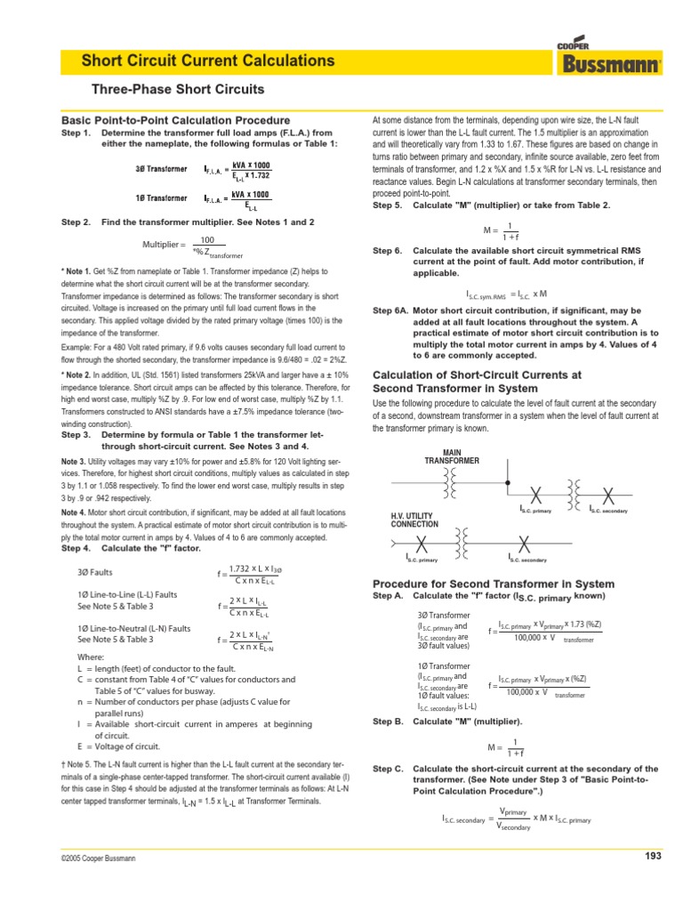 Cooper Bussmann Short Circuit and Voltage Drop Calculation