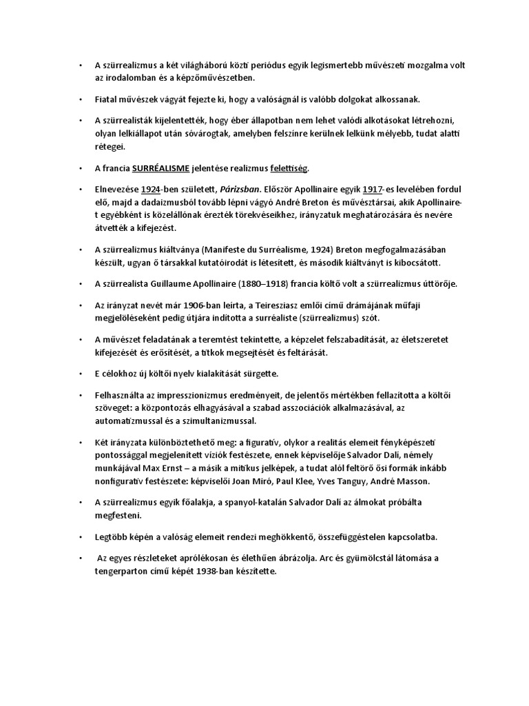 A Szürrealizmus A Két Világháború Közti Periódus Egyik Legismertebb ...