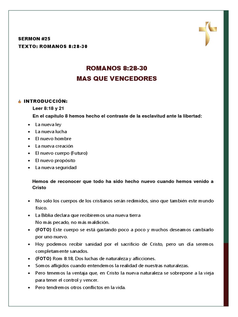 Romanos 8 Más Que Vencedores | PDF | Salvación | Dios