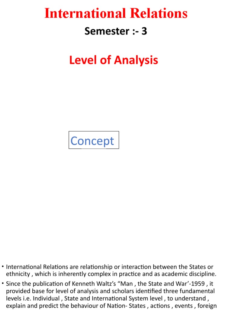 Levels of Analysis in International Relations | PDF | International ...