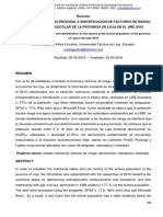 Revisión Estudio Del Estado Nutricional E Identificación de Factores de Riesgo de La Población Escolar de La Provincia de Loja en El Año 2010