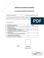 2 - Formato de Cargo de Entrega de Documentos de Ingreso