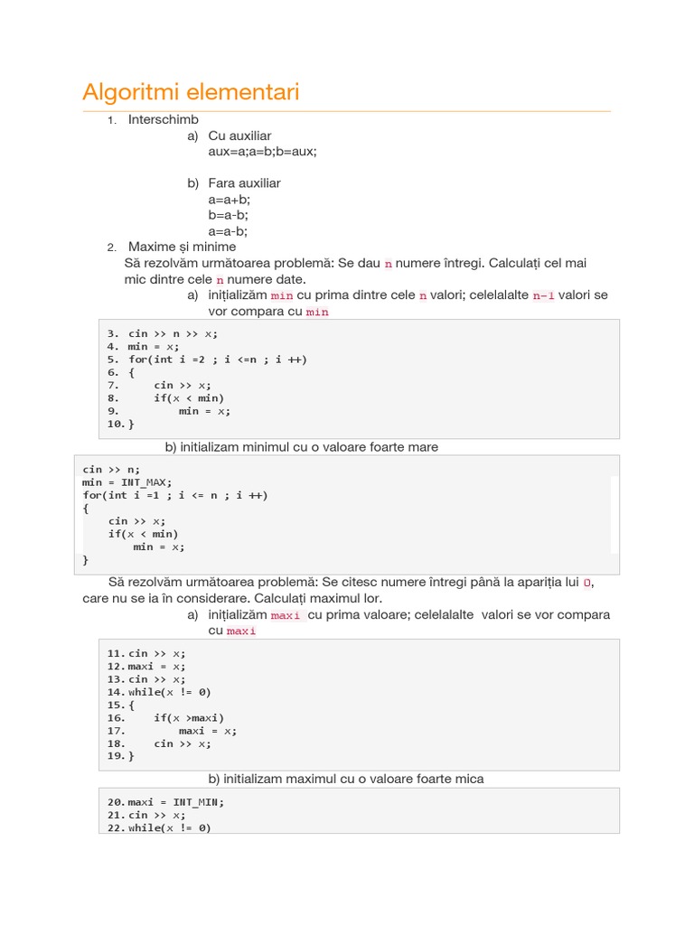 Algoritmi Elementari | PDF