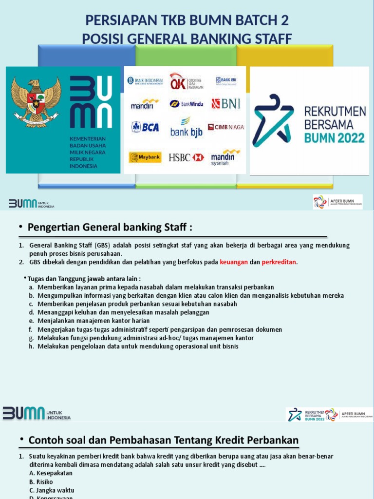 Persiapan TKB General Banking Staff | PDF | Pengelolaan Keuangan & Uang