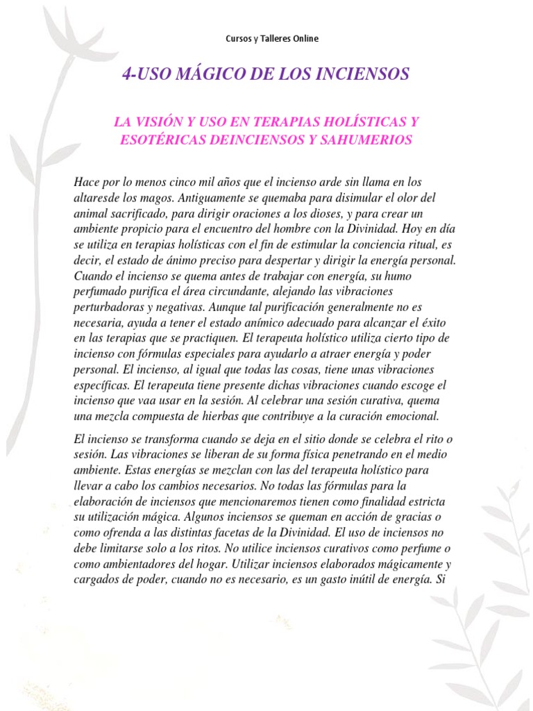 Usos m gicos de los inciensos 2023 pdf incienso perfume