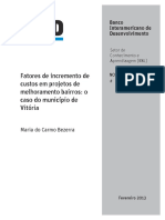 Fatores de Incremento de Custos em Projetos de Melhoramento Bairros o Caso Do Município de Vitória