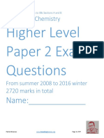 IB HL Chemistry Exam Questions