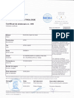 Certificat de etalonare nr 449      Celste tip APPA A16HR