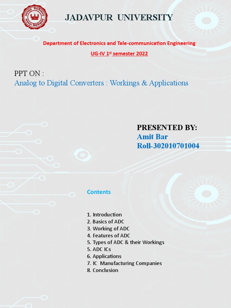 ADC Final | PDF | Analog To Digital Converter | Analogue Electronics