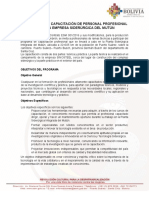 Programa de Capacitación de Personal Profesional