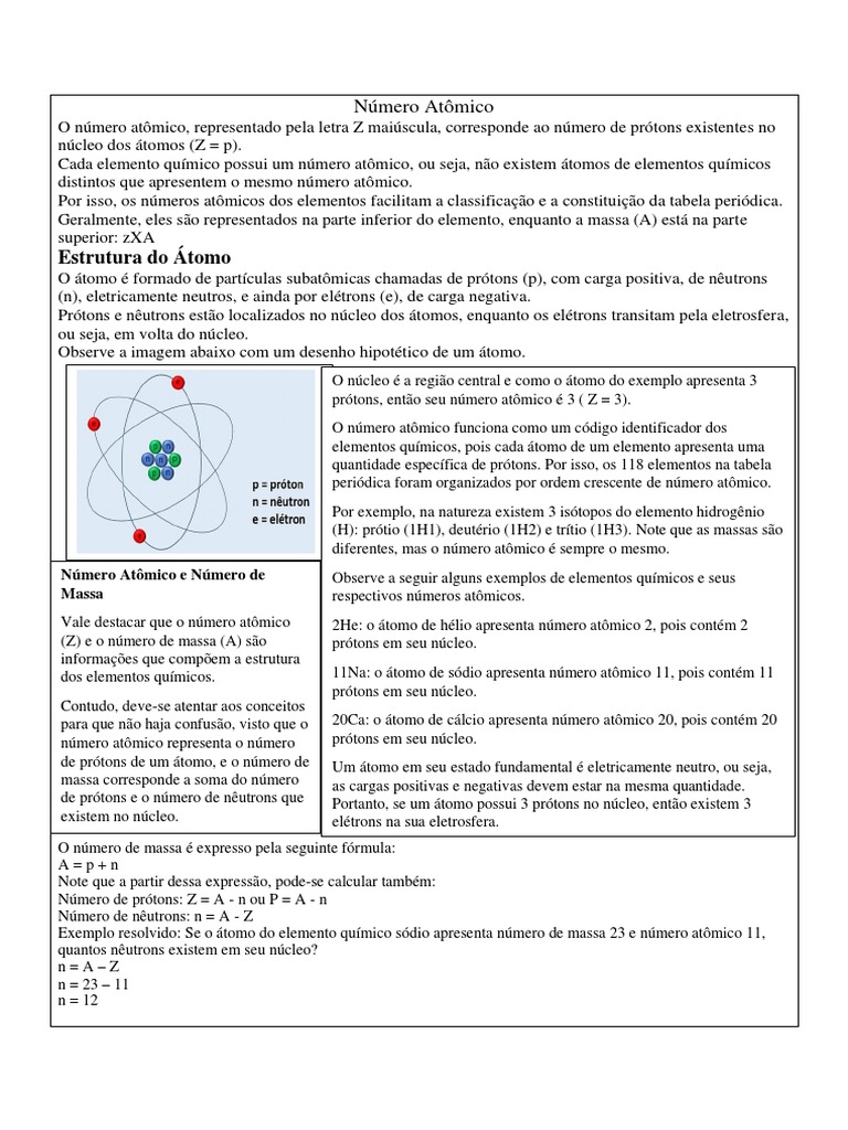 Exercícios para o 9º Ano. | PDF | Próton | Núcleo atômico