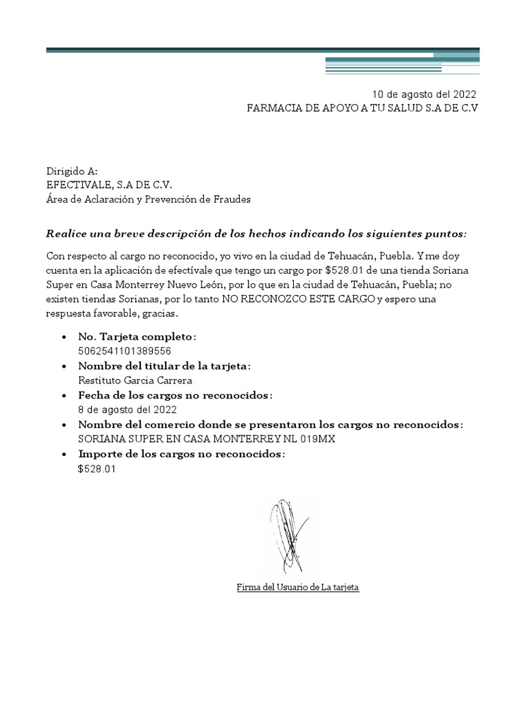 carta-para-aclaracion-por-cargos-no-reconocidos-pdf-pdf