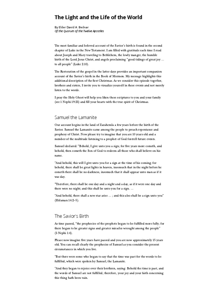 The Light of Christ How the Savior's Birth, Death, and Resurrection