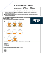 PRUEBA DE MATEMÁTICAS 4° Multiplicación