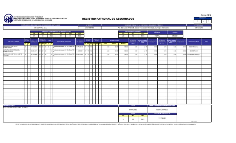 Forma 14-04 Lh Dental | PDF