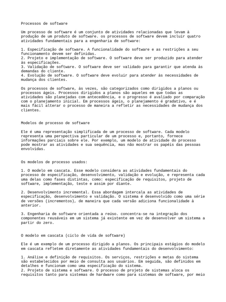 Modelos de Processos de Software | PDF | Testes de software ...