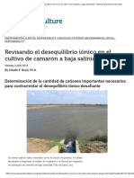 Revisando El Desequilibrio Ionico en El Cultivo de Camaron A Baja Salinidad