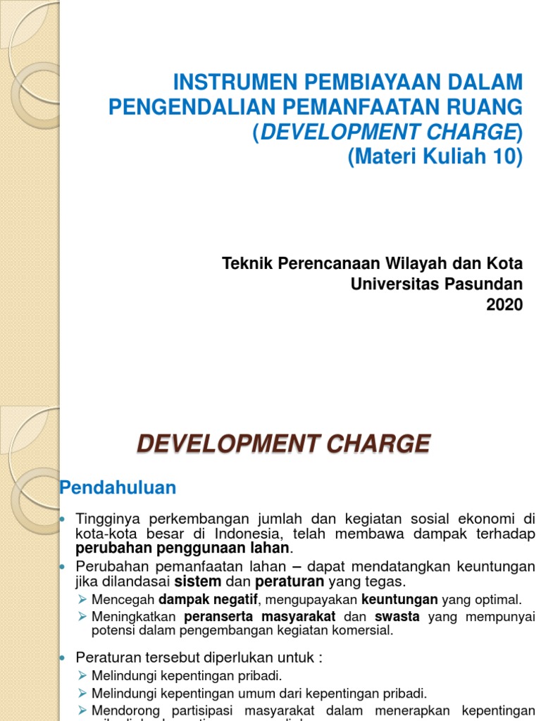Pengertian dan Penerapan Development Charge | PDF | Hukum
