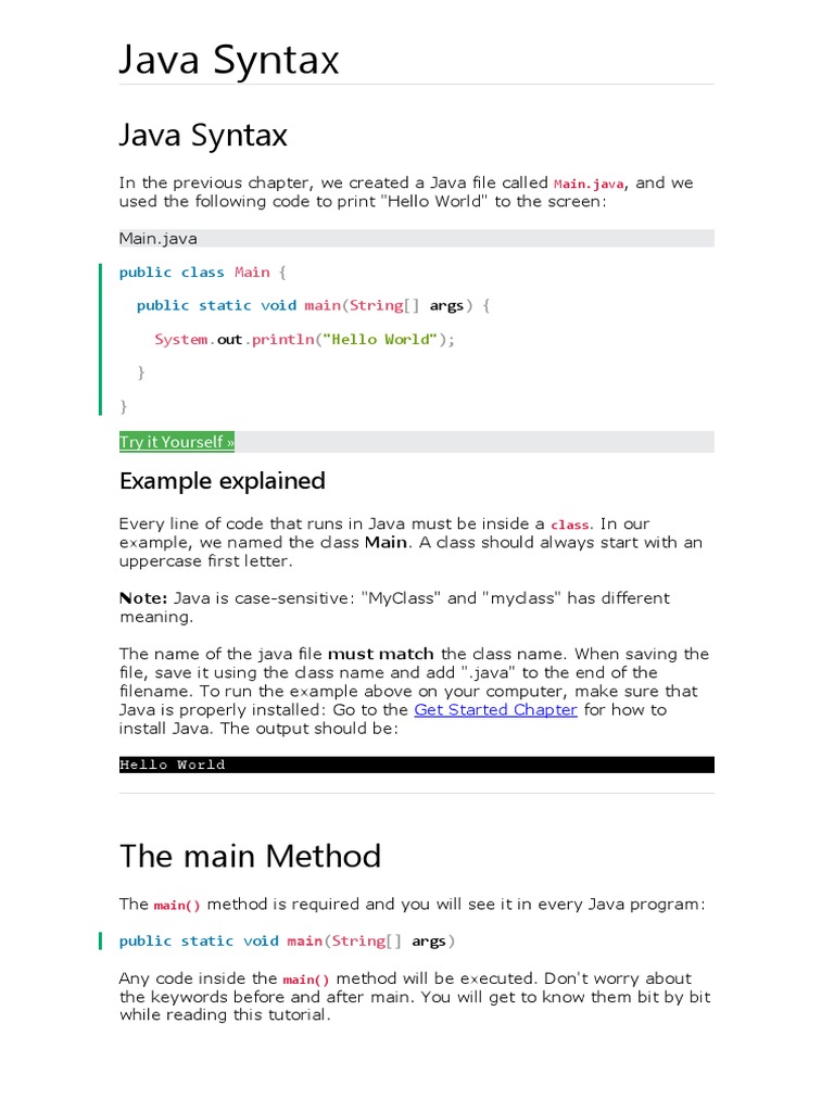 Syntax Java | PDF
