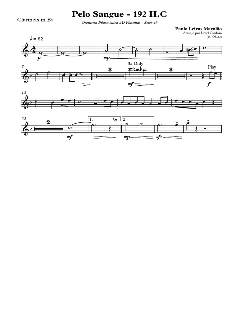 196 Pelo Sangue in B^b PDF