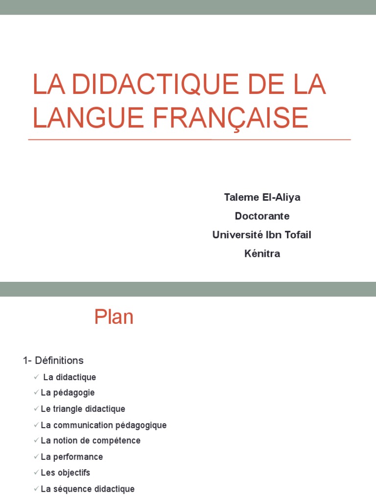 Didactique de la langue française | PDF | Pédagogie | Enseignement