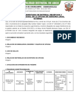 Acta de entrega-recepción de la Oficina de Asesoría Legal Externa de la Municipalidad Distrital de Anco