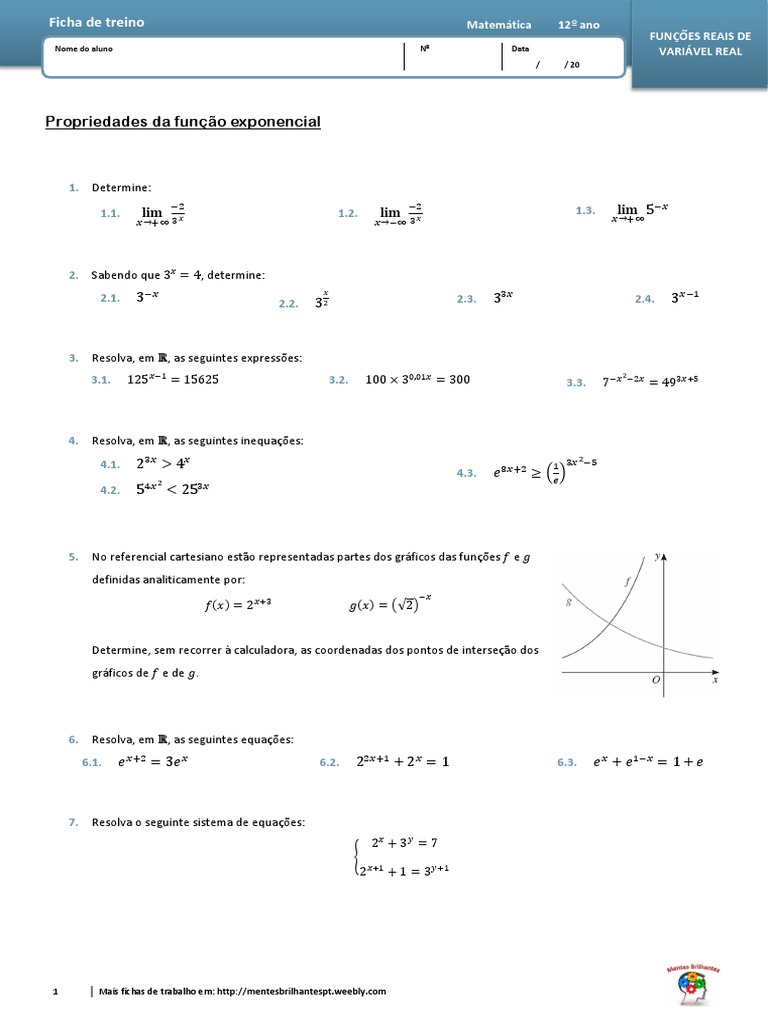 14 Propriedades Da Função Exponencial | PDF | Função (Matemática) | Análise