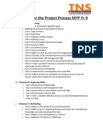 Checklist For The Project Process MYP Yr 9