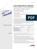 Sheetrock Lightweight Settingtype Joint Compounds Easy Sand Submittal J621