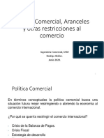 Política Comercial, Aranceles y Otras Restricciones Al Comercio